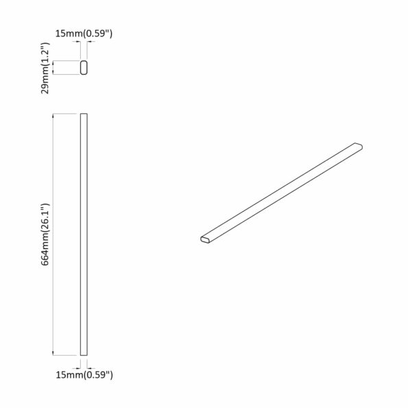 vidaXL Tyč do skrine 2 pcs Strieborná 664 x 15 x 29 mm – Obrázok 8