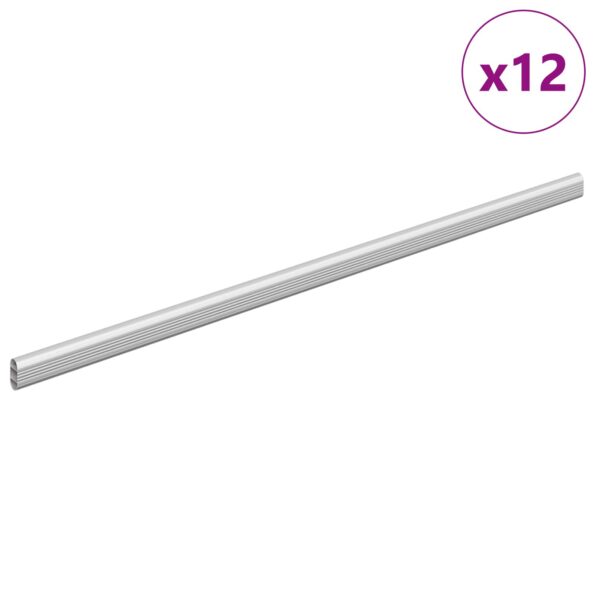 vidaXL Tyč do skrine 12 pcs Strieborná 664 x 15 x 29 mm – Obrázok 2