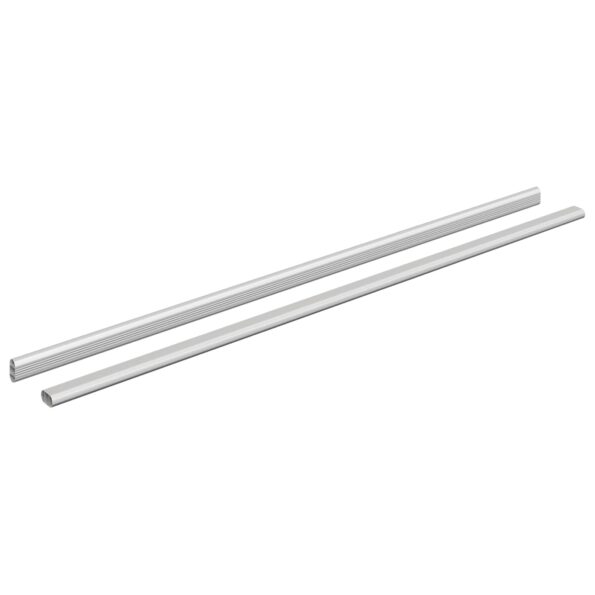 vidaXL Tyč do skrine 2 pcs Strieborná 964 x 15 x 29 mm – Obrázok 2