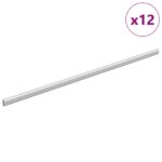 vidaXL Tyč do skrine 12 pcs Strieborná 964 x 15 x 29 mm – Obrázok 2
