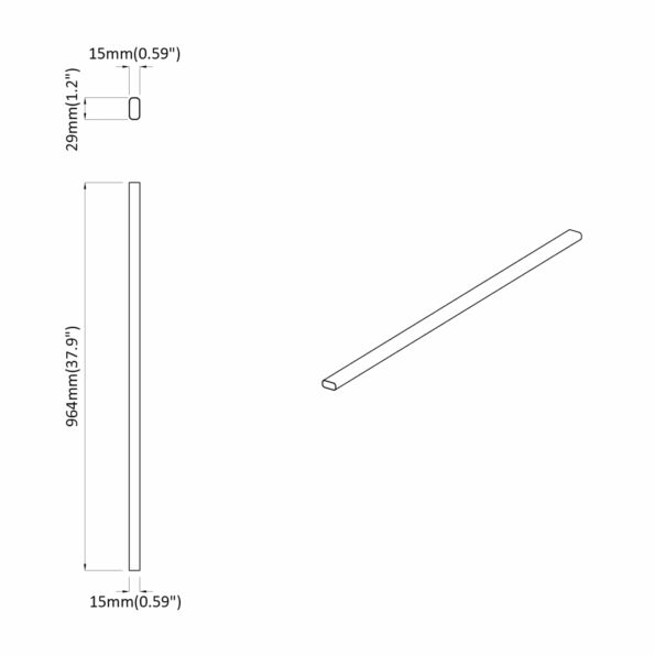 vidaXL Tyč do skrine 12 pcs Strieborná 964 x 15 x 29 mm – Obrázok 8