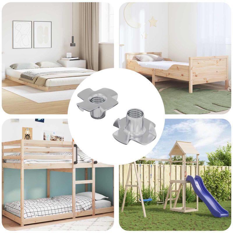 864995_1.jpg vidaXL Prúdová T-matica 2 pcs Strieborná M6 mm Oceľ – Obrázok 1