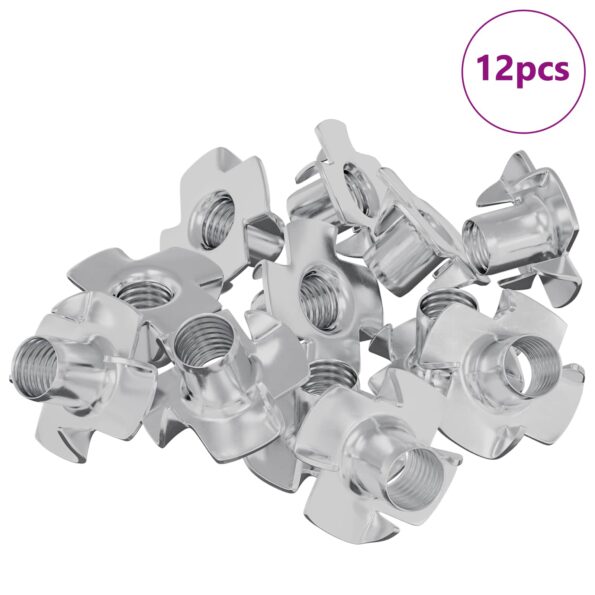 vidaXL Prúdová T-matica 12 pcs Strieborná M6 mm Oceľ – Obrázok 2