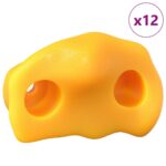 vidaXL Lezecká chytka 12 pcs Žltá 100 x 67 x 43 mm PP – Obrázok 2