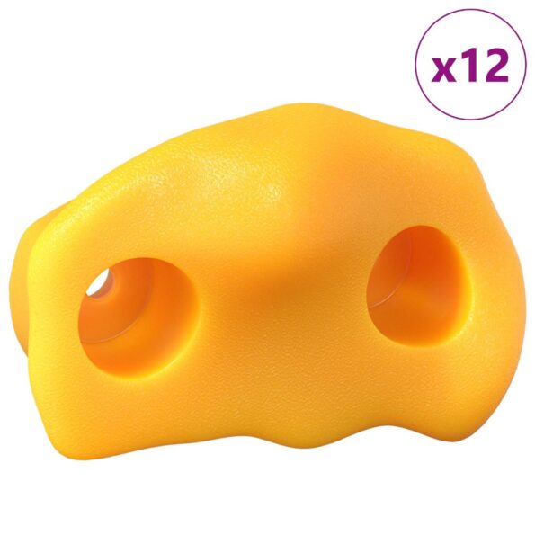 vidaXL Lezecká chytka 12 pcs Žltá 100 x 67 x 43 mm PP – Obrázok 2