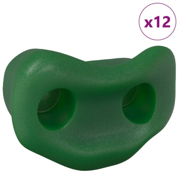 vidaXL Lezecká chytka 12 pcs Zelená 100 x 67 x 43 mm PP – Obrázok 2