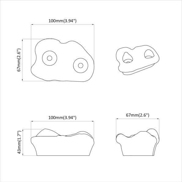 vidaXL Lezecká chytka 2 pcs Modrá 100 x 67 x 43 mm PP – Obrázok 7