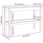 vidaXL Konzolový stôl Vosková hnedá 110 x 40 x 75 cm Masívna borovica – Obrázok 10