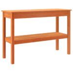 vidaXL Konzolový stôl Vosková hnedá 110 x 40 x 75 cm Masívna borovica – Obrázok 2