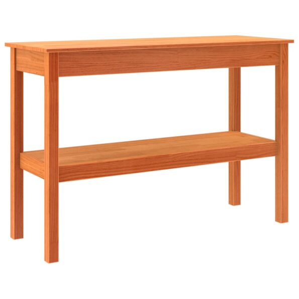 vidaXL Konzolový stôl Vosková hnedá 110 x 40 x 75 cm Masívna borovica – Obrázok 2