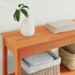 vidaXL Konzolový stôl Vosková hnedá 110 x 40 x 75 cm Masívna borovica – Obrázok 4