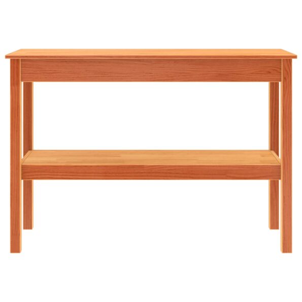 vidaXL Konzolový stôl Vosková hnedá 110 x 40 x 75 cm Masívna borovica – Obrázok 5
