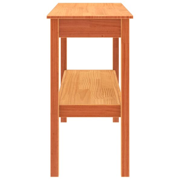 vidaXL Konzolový stôl Vosková hnedá 110 x 40 x 75 cm Masívna borovica – Obrázok 6