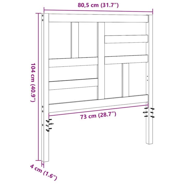 vidaXL Čelňa postele Voskovo hnedá 80.5 x 4 x 104 cm Borovicový masív – Obrázok 9