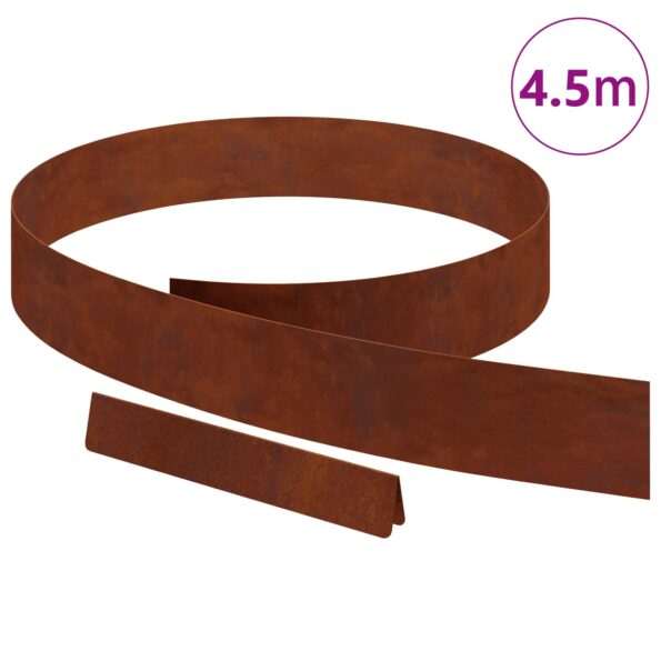 vidaXL Záhradné obruby Hrdzavý 450 x 10 cm – Obrázok 2