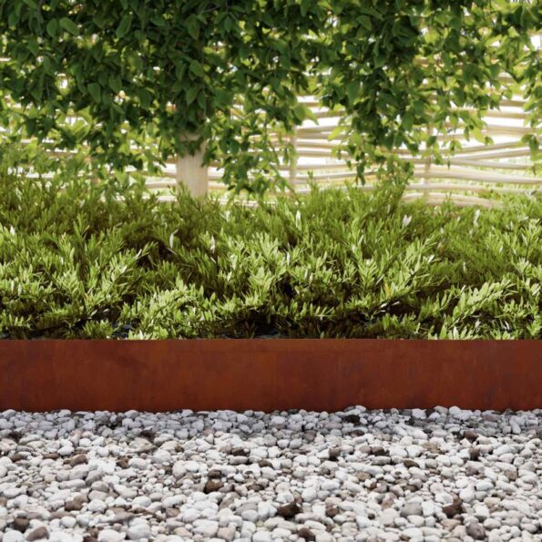 vidaXL Záhradné obruby 4 pcs Hrdzavý 450 x 15 cm – Obrázok 3