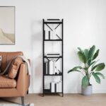 vidaXL Knižnica Čierny dub 40 x 30 x 153 cm Kompozitné drevo