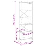 vidaXL Regál na knihy Dymová dub 60 x 30 x 189,5 cm Kompozitné drevo – Obrázok 11