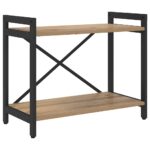 vidaXL Knižnica dub artisan 60 x 30 x 48.5 cm MDF a oceľ – Obrázok 2