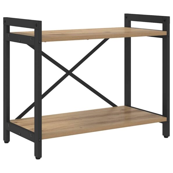 vidaXL Knižnica dub artisan 60 x 30 x 48.5 cm MDF a oceľ – Obrázok 2