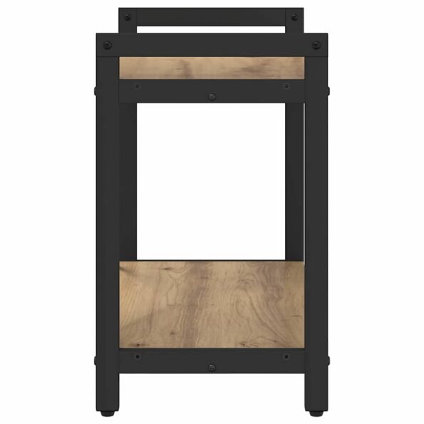 vidaXL Knižnica dub artisan 60 x 30 x 48.5 cm MDF a oceľ – Obrázok 6