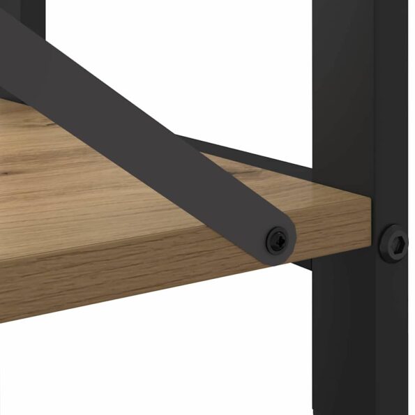 vidaXL Knižnica dub artisan 60 x 30 x 48.5 cm MDF a oceľ – Obrázok 9