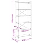 vidaXL Knižnica dub sonoma 80 x 30 x 188 cm Kompozitné drevo – Obrázok 11