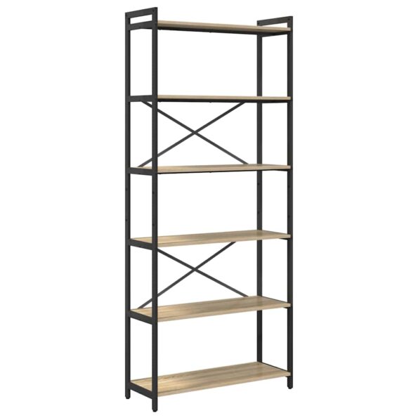 vidaXL Knižnica dub sonoma 80 x 30 x 188 cm Kompozitné drevo – Obrázok 2