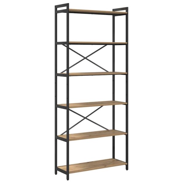 vidaXL Knižnica dub artisan 80 x 30 x 188 cm Kompozitné drevo – Obrázok 2