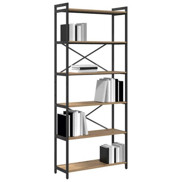 vidaXL Knižnica dub artisan 80 x 30 x 188 cm Kompozitné drevo – Obrázok 3