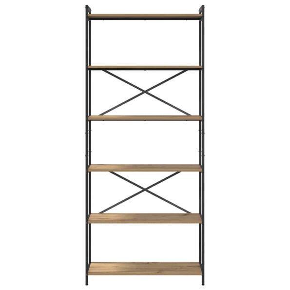 vidaXL Knižnica dub artisan 80 x 30 x 188 cm Kompozitné drevo – Obrázok 5