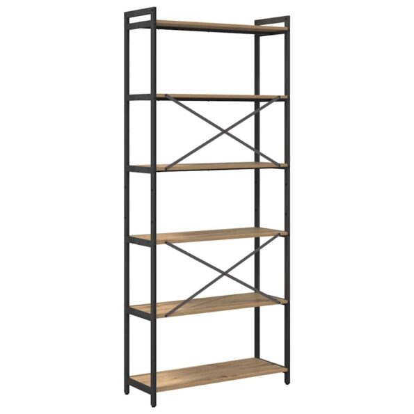 vidaXL Knižnica dub artisan 80 x 30 x 188 cm Kompozitné drevo – Obrázok 7