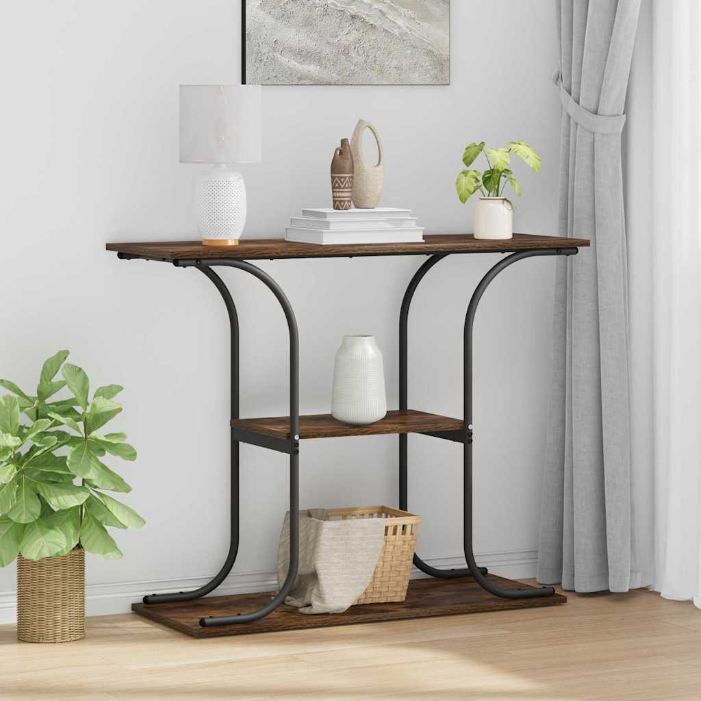 868471_1.jpg vidaXL Konzolový stôl Dymová dub 101 x 35 x 80,5 cm Kompozitné drevo – Obrázok 1