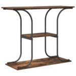 vidaXL Konzolový stôl Dymová dub 101 x 35 x 80,5 cm Kompozitné drevo – Obrázok 2