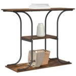 vidaXL Konzolový stôl Dymová dub 101 x 35 x 80,5 cm Kompozitné drevo – Obrázok 3