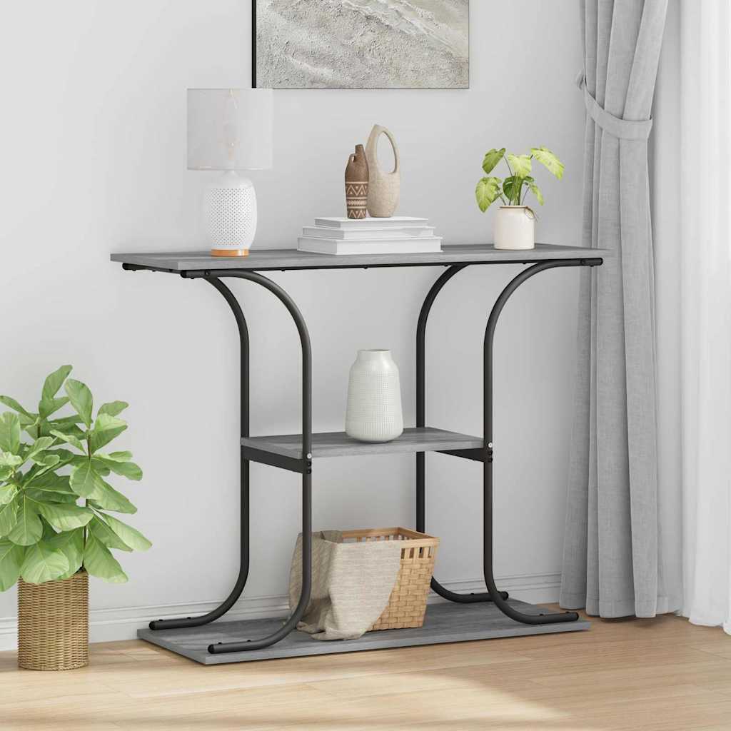 868472_1.jpg vidaXL Konzolový stôl Sivý Sonoma 101 x 35 x 80,5 cm Kompozitné drevo – Obrázok 1