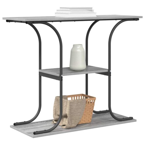 vidaXL Konzolový stôl Sivý Sonoma 101 x 35 x 80,5 cm Kompozitné drevo – Obrázok 3