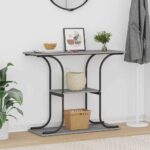 vidaXL Konzolový stôl Sivý Sonoma 101 x 35 x 80,5 cm Kompozitné drevo – Obrázok 4