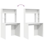 vidaXL Stôl s poličkou Biela 91 x 50 x 149 cm Kompozitné drevo – Obrázok 8