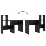 vidaXL Stôl Čierny dub 131.5 x 50 x 106.5 cm Kompozitné drevo – Obrázok 8