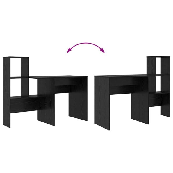 vidaXL Stôl Čierny dub 131.5 x 50 x 106.5 cm Kompozitné drevo – Obrázok 8