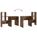 vidaXL Stôl Tmavý dub 131.5 x 50 x 106.5 cm Kompozitné drevo – Obrázok 8