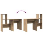 vidaXL Stôl dub artisan 131.5 x 50 x 106.5 cm Kompozitné drevo – Obrázok 8