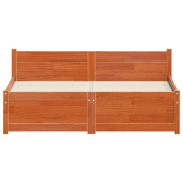 vidaXL Rám postele Voskovo hnedá 120 x 200 cm Borovicový masív – Obrázok 5
