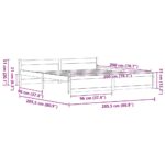 vidaXL Rám postele Voskovo hnedá 200 x 200 cm Borovicový masív – Obrázok 9