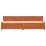 vidaXL Rám postele Voskovo hnedá 200 x 200 cm Borovicový masív – Obrázok 4