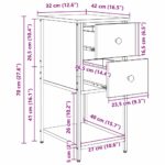 vidaXL Nočný stolík so zásuvkou 2 pcs dub artisan 32 x 42 x 70 cm – Obrázok 13