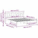 vidaXL Rám postele s čelnou doskou Hnedá 180 x 200 cm Borovicový masív – Obrázok 8