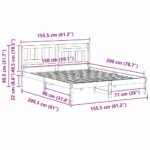 vidaXL Rám postele s čelnou doskou Biela 150 x 200 cm Borovicový masív – Obrázok 8
