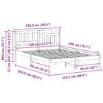 vidaXL Rám postele Voskovo hnedá 120 x 200 cm Borovicový masív – Obrázok 8
